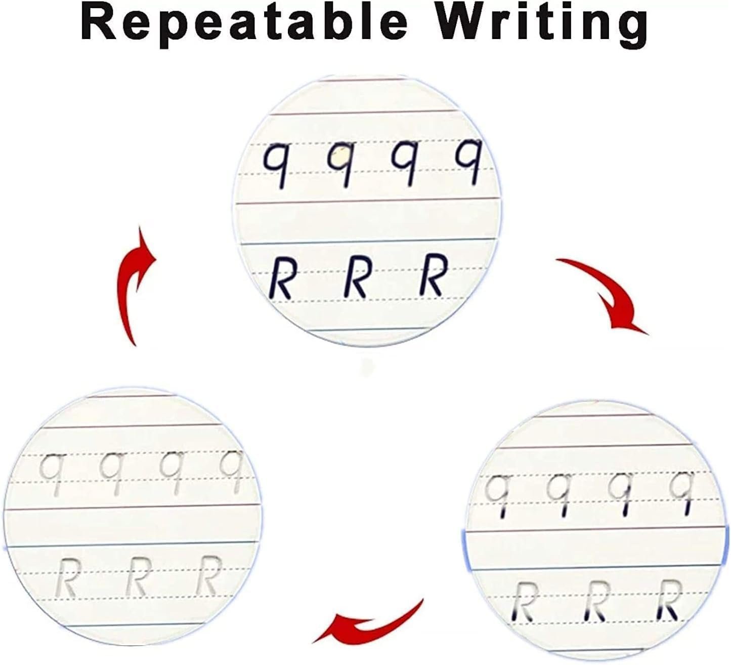 دفتر تدريبات سحرية من سانك، (4 كتب + 10 عبوات اعادة تعبئة+ قلم + 1 مقبض) - الصورة 3