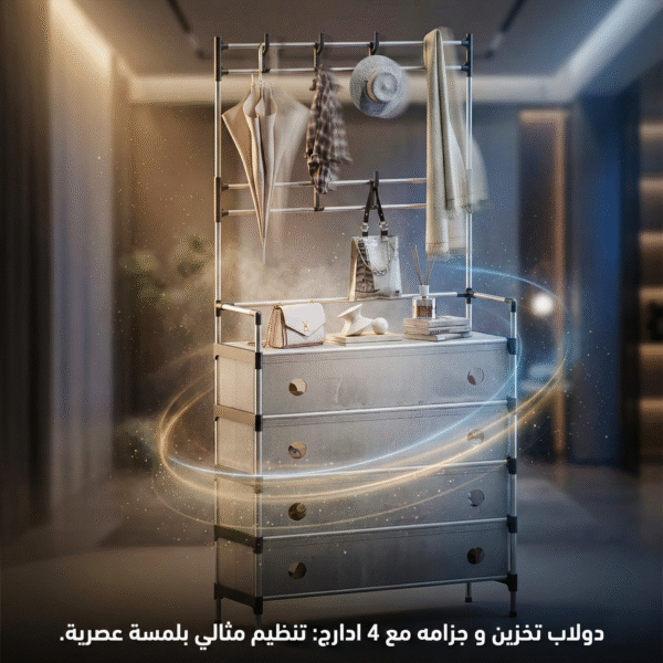 دولاب تخزين و جزامه مع 4 ادارج