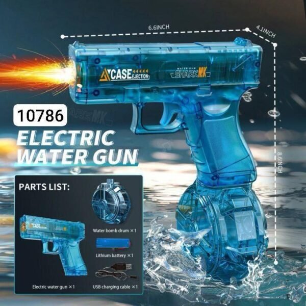 "	مسدس مياة بخزنة مضئ يعمل بالشحن"